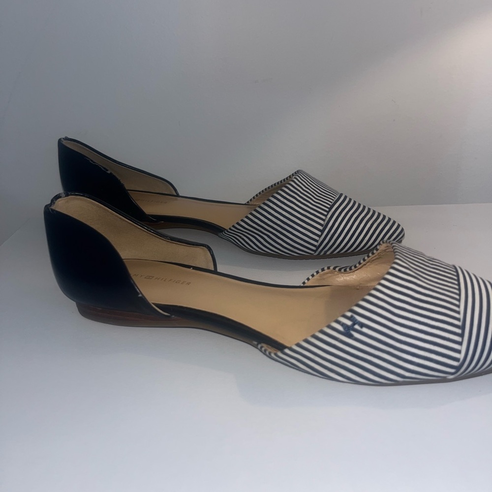 Tommy Hilfiger Women’s Naree D’Orsay Flats – Size 9 – Blue & White Striped - Picture 4 of 8